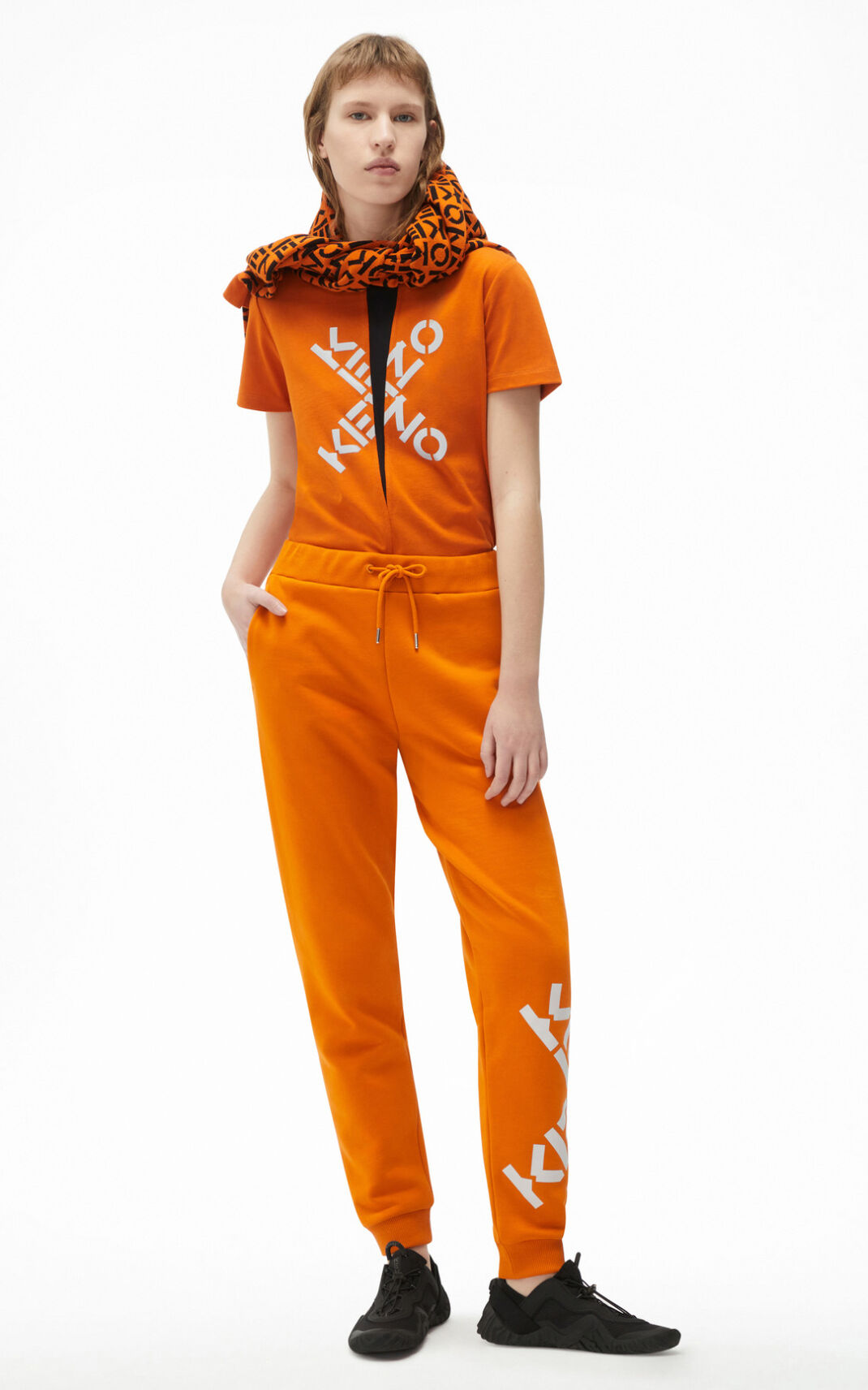 Kenzo Sport Big X Jogger Mujer Naranjas Oscuro | 5026491-ZS